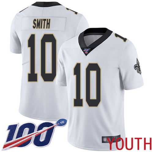 New Orleans Saints Limited White Youth Tre Quan Smith Road Jersey NFL Football 10 100th Season Vapor Untouchable Jersey